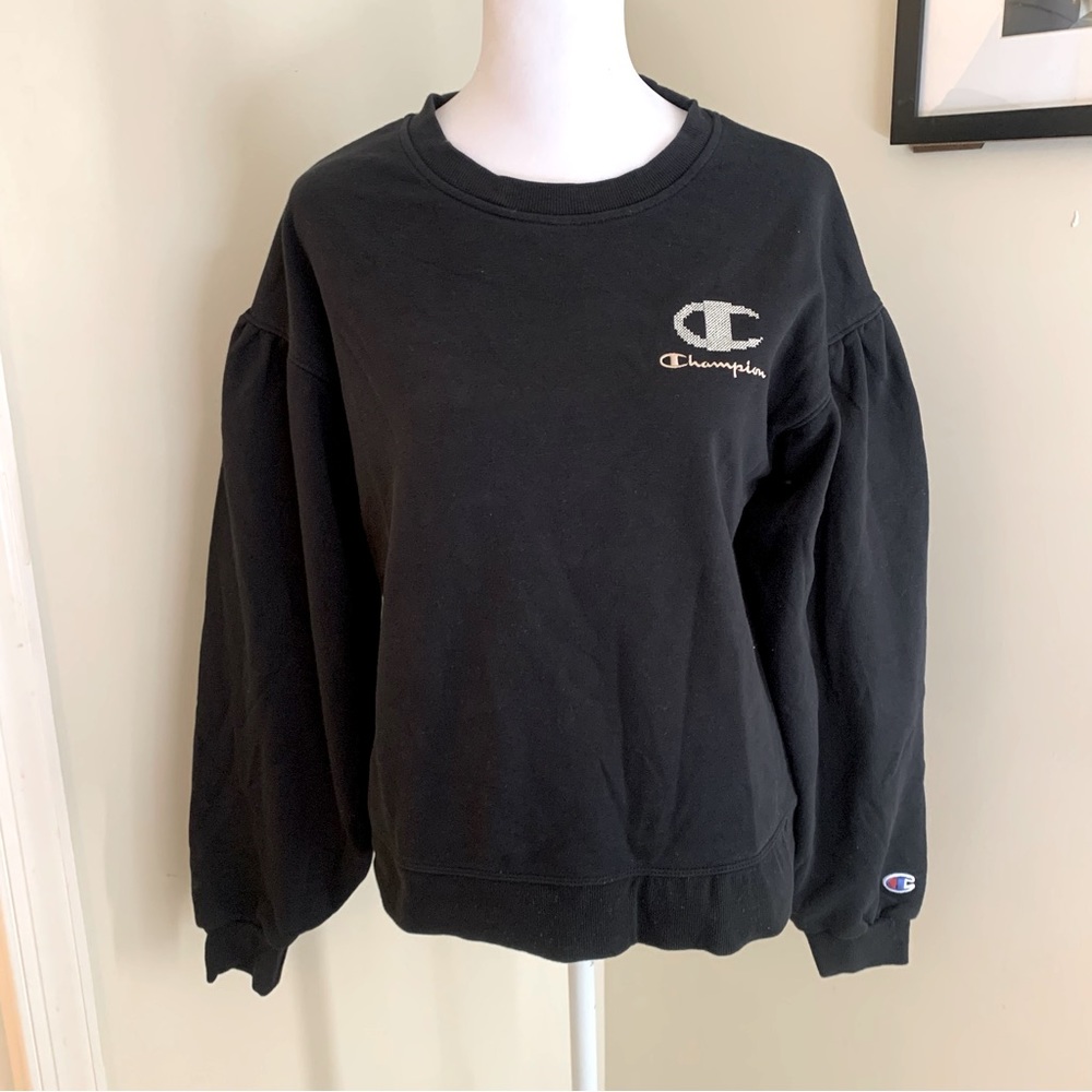 Champion Puff Sleeve Pullover Sweatshirt 🖤